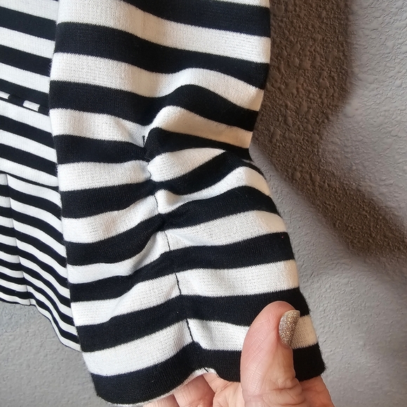 SOHO Apparel Jersey Knit Blazer Womens XL Striped 3/4 Sleeve Ladies Jacket - Picture 4 of 11